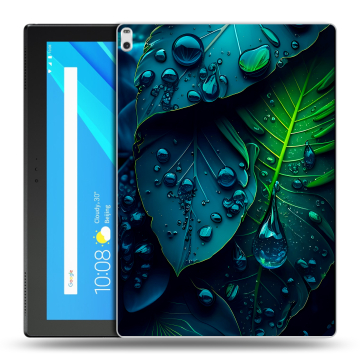 Силиконовый чехол на планшета Lenovo Tab 4 10 Plus с принтом Листья