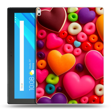 Силиконовый чехол на планшета Lenovo Tab 4 10 Plus с принтом Сердечки