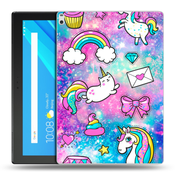 Силиконовый чехол на Lenovo Tab 4 10 Plus с принтом Единороги