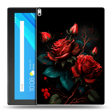 Силиконовый чехол на Lenovo Tab 4 10 Plus с принтом Розы красные