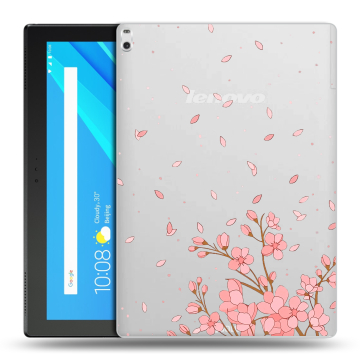 Силиконовый чехол на Lenovo Tab 4 10 Plus с принтом Ветка сакуры Силиконовый чехол на Lenovo Tab 4 10 Plus с принтом Ветка сакуры