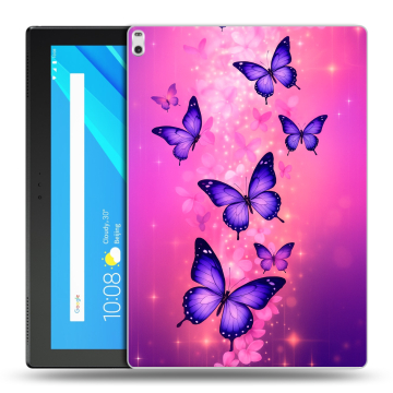 Силиконовый чехол на Lenovo Tab 4 10 Plus с принтом Бабочки Силиконовый чехол на Lenovo Tab 4 10 Plus с принтом Бабочки