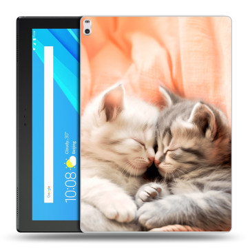 Силиконовый чехол на Lenovo Tab 4 10 Plus с принтом Котята
