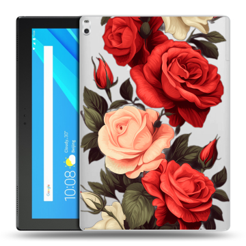 Силиконовый чехол на Lenovo Tab 4 10 Plus с принтом Розы Силиконовый чехол на Lenovo Tab 4 10 Plus с принтом Розы