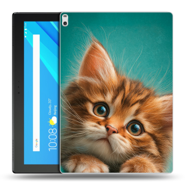 Силиконовый чехол на Lenovo Tab 4 10 Plus с принтом котенок