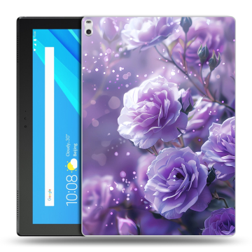 Силиконовый чехол на Lenovo Tab 4 10 Plus с принтом Розы цветы Силиконовый чехол на Lenovo Tab 4 10 Plus с принтом Розы цветы