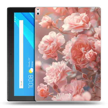 Силиконовый чехол на Lenovo Tab 4 10 Plus с принтом Розовые розы Силиконовый чехол на Lenovo Tab 4 10 Plus с принтом Розовые розы