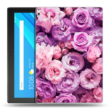 Силиконовый чехол на Lenovo Tab 4 10 Plus с принтом лавандовые розы