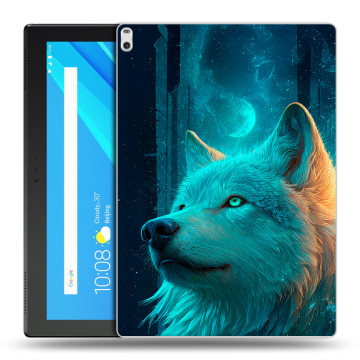 Силиконовый чехол на Lenovo Tab 4 10 Plus с принтом бабочки саккура
