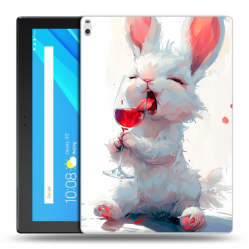 Силиконовый чехол на Lenovo Tab 4 10 Plus с принтом кролик зайчик Силиконовый чехол на Lenovo Tab 4 10 Plus с принтом кролик зайчик