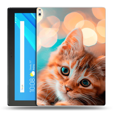Силиконовый чехол на Lenovo Tab 4 10 Plus с принтом котик
