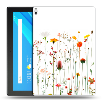 Силиконовый чехол на Lenovo Tab 4 10 Plus с принтом цветы Силиконовый чехол на Lenovo Tab 4 10 Plus с принтом цветы