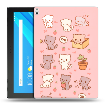 Силиконовый чехол на Lenovo Tab 4 10 Plus с принтом Hello Kitty Хелоу Кити