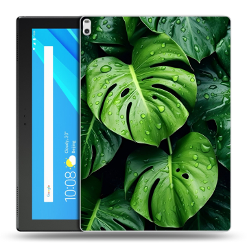 Силиконовый чехол на Lenovo Tab 4 10 Plus с принтом Листья