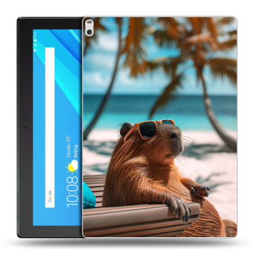 Силиконовый чехол на Lenovo Tab 4 10 Plus с принтом Капибара
