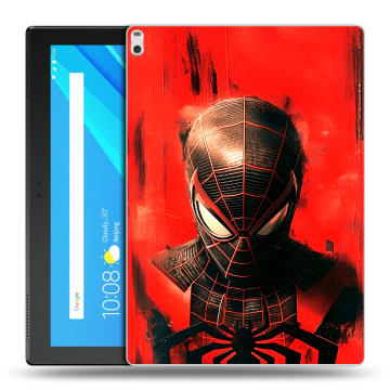 Силиконовый чехол на Lenovo Tab 4 10 Plus с принтом человек паук spiderman