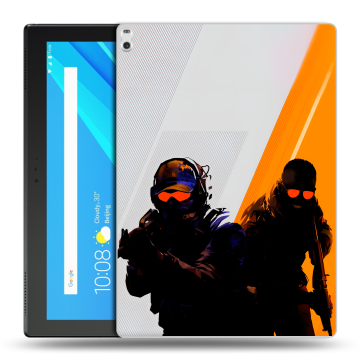 Силиконовый чехол на Lenovo Tab 4 10 Plus с принтом Контер страйк Counter strike