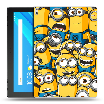 Силиконовый чехол на Lenovo Tab 4 10 Plus с принтом Миньоны