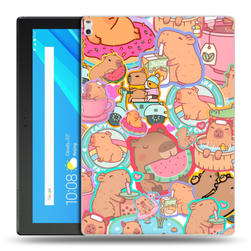 Силиконовый чехол на Lenovo Tab 4 10 Plus с принтом капибары