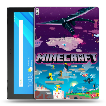 Силиконовый чехол на Lenovo Tab 4 10 Plus с принтом Майнкрафт Minecraft Силиконовый чехол на Lenovo Tab 4 10 Plus с принтом Майнкрафт Minecraft