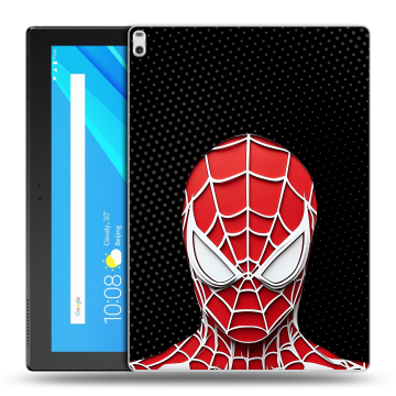 Силиконовый чехол на Lenovo Tab 4 10 Plus с принтом человек паук spiderman