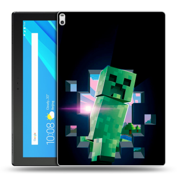 Силиконовый чехол на Lenovo Tab 4 10 Plus с принтом Майнкрафт Minecraft Силиконовый чехол на Lenovo Tab 4 10 Plus с принтом Майнкрафт Minecraft