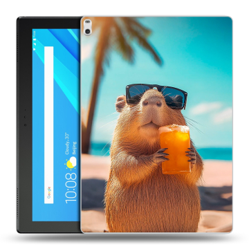 Силиконовый чехол на Lenovo Tab 4 10 Plus с принтом Капибара