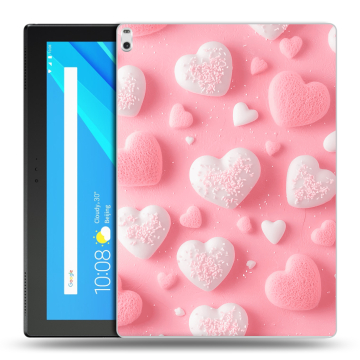 Силиконовый чехол на Lenovo Tab 4 10 Plus с принтом Сердечки