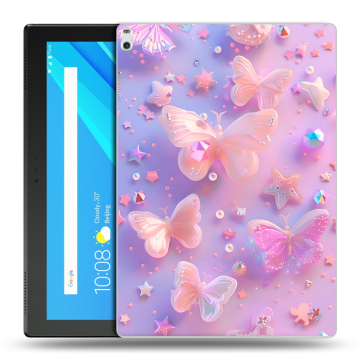 Силиконовый чехол на Lenovo Tab 4 10 Plus с принтом Бабочки