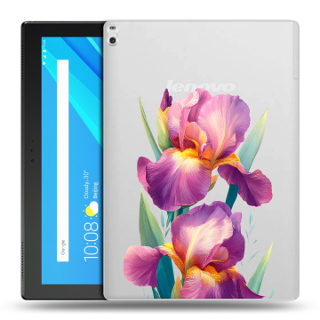 Силиконовый чехол на Lenovo Tab 4 10 Plus с принтом Цветы орхидеи Силиконовый чехол на Lenovo Tab 4 10 Plus с принтом Цветы орхидеи