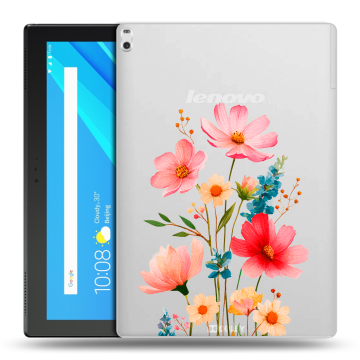 Силиконовый чехол на Lenovo Tab 4 10 Plus с принтом Цветы Силиконовый чехол на Lenovo Tab 4 10 Plus с принтом Цветы