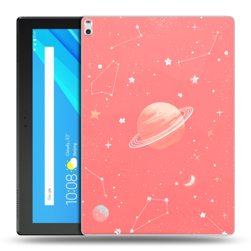 Силиконовый чехол на Lenovo Tab 4 10 Plus с принтом Розовый космос Силиконовый чехол на Lenovo Tab 4 10 Plus с принтом Розовый космос