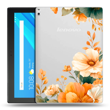 Силиконовый чехол на Lenovo Tab 4 10 Plus с принтом Цветы принт Силиконовый чехол на Lenovo Tab 4 10 Plus с принтом Цветы принт