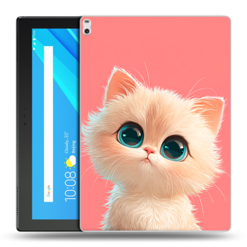 Силиконовый чехол на Lenovo Tab 4 10 Plus с принтом Розовый котенок Силиконовый чехол на Lenovo Tab 4 10 Plus с принтом Розовый котенок