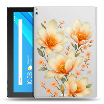 Силиконовый чехол на Lenovo Tab 4 10 Plus с принтом Цветы Силиконовый чехол на Lenovo Tab 4 10 Plus с принтом Цветы