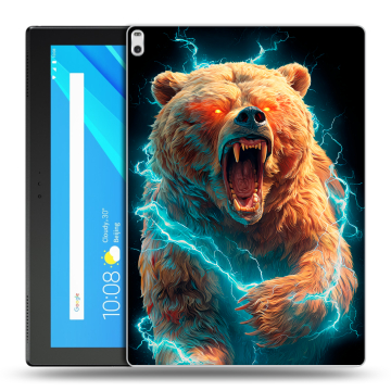 Силиконовый чехол на Lenovo Tab 4 10 Plus с принтом Медведь Силиконовый чехол на Lenovo Tab 4 10 Plus с принтом Медведь