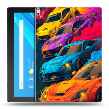 Силиконовый чехол на Lenovo Tab 4 10 Plus с принтом Тачки Силиконовый чехол на Lenovo Tab 4 10 Plus с принтом Тачки