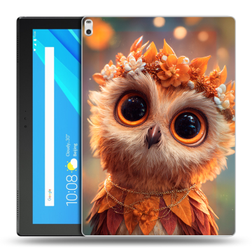 Силиконовый чехол на Lenovo Tab 4 10 Plus с принтом Милая сова