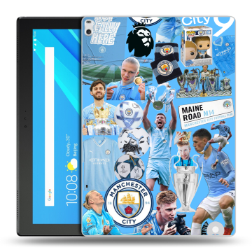 Силиконовый чехол на Lenovo Tab 4 10 Plus с принтом Man City Манчестер Сити