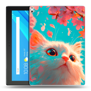 Силиконовый чехол на Lenovo Tab 4 10 Plus с принтом Красивый кот