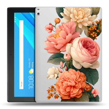 Силиконовый чехол на Lenovo Tab 4 10 Plus с принтом цветы