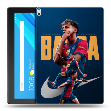 Силиконовый чехол на Lenovo Tab 4 10 Plus с принтом Барселона Barca Yamal 
