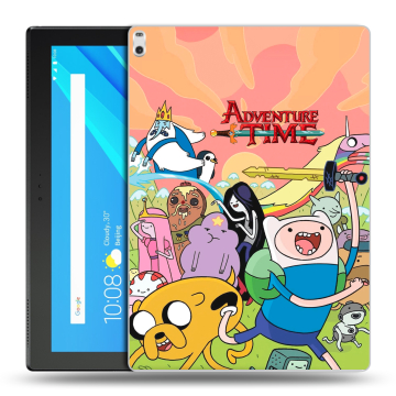 Силиконовый чехол на Lenovo Tab 4 10 Plus с принтом Adventure time Время приключений