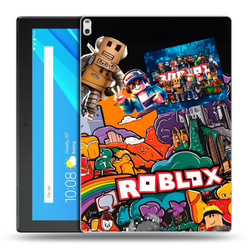 Силиконовый чехол на Lenovo Tab 4 10 Plus с принтом Roblox Роблокс