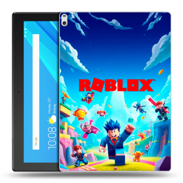 Силиконовый чехол на Lenovo Tab 4 10 Plus с принтом Roblox Роблокс