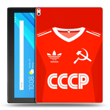Силиконовый чехол на Lenovo Tab 4 10 Plus с принтом Флаг Герб СССР