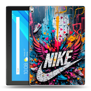 Силиконовый чехол на Lenovo Tab 4 10 Plus с принтом Nike Найк