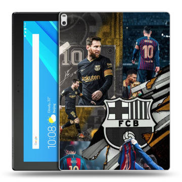 Силиконовый чехол на Lenovo Tab 4 10 Plus с принтом Messi Barcelona