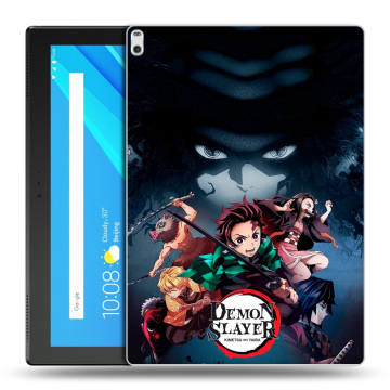 Силиконовый чехол на Lenovo Tab 4 10 Plus с принтом Demon Slayer Клинок рассекающий демонов