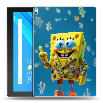 Силиконовый чехол на Lenovo Tab 4 10 Plus с принтом Спанч боб Спанчбоб